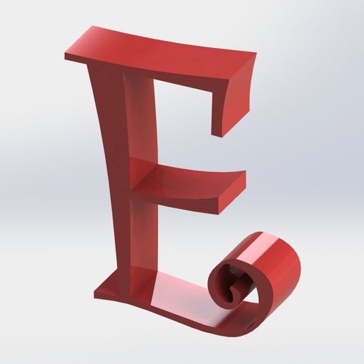 Letter E - 3D model önizlemesi
