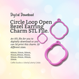 Cover-7.png Circle Loop Open Back Bezel 2 Earring Charm STL File - Digital Download -8 Sizes- Necklace Earring Keyring Modern Design