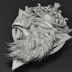 eagle 2.jpg Free STL file eagle pendant Jewelry medallion 3D print model・3D print model to download, Cadagency