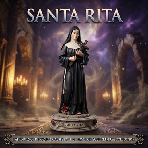 Santa Rita Saint Rita Cascia Patroness Impossible Causes Collectible Statue 3D Model OBJ RAR