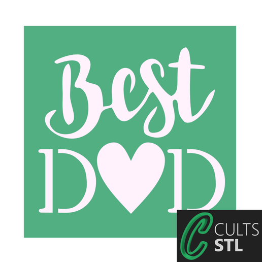 Stencil Best Dad - 10x10cm 3D model