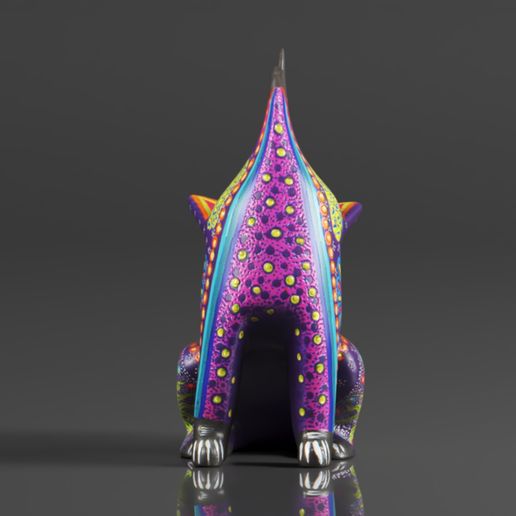 🪵 ALKIMIA INC Mexican Alebrije Howling Coyote Wood Carving