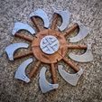 IMG_9758.jpeg Viking Bearded Axe Fidget Spinner with Celtic Knot Shield, Print in Place, Multiple Options, Quick Print (Personal Use)