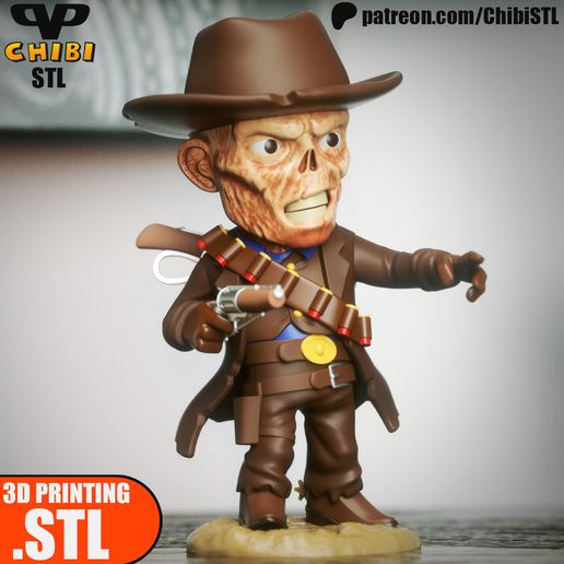 Ghoul Walton Goggins Chibi STL for 3D Printing ChibiSTL 3DXM 3D model