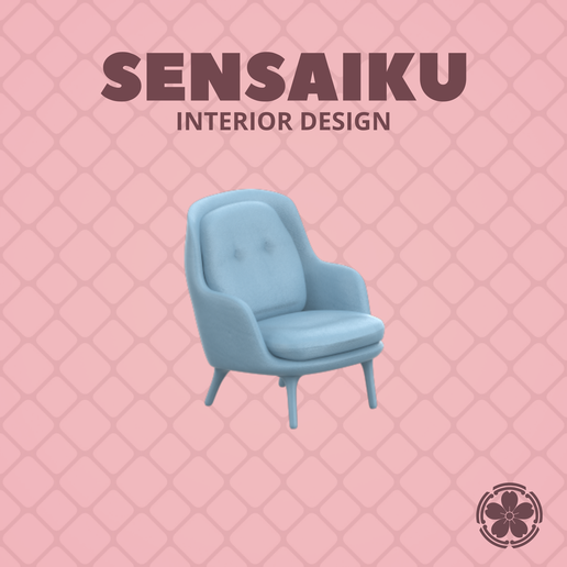 Miniature Replica 1:12 Jaime Hayón 11. Fri Lounge Chair for Miniature Dollhouse - 3D Print Instant Download - Miniature Furniture Designer Series