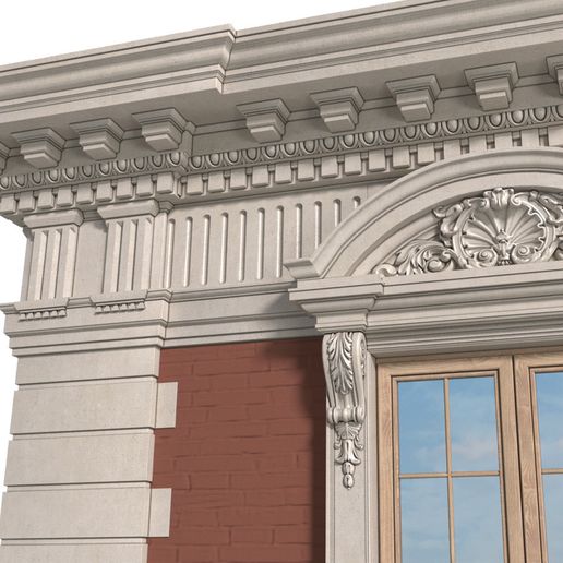 3ddd3.jpg Classic facade with rusticated stone 3D model