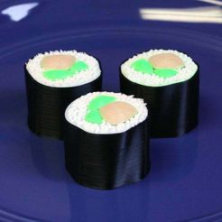 sushi.jpg Archivo STL gratis Sushi multicolor (Maki)・Modelo imprimible en 3D para descargar, MosaicManufacturing
