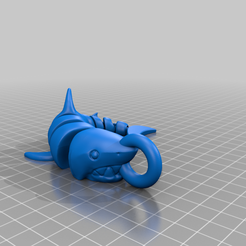 Curled_Shark_v2.0_C_KC.png Download free STL file Remixed curled shark key chain • Template to 3D print, bigj121