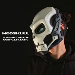 i eh hd 6] 3D PRINT READY COSPLAY MASK STL file Neo Skull - cosplay sci-fi mask - digital stl file for 3D-printing・Model to download and 3D print