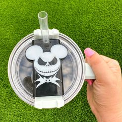 skellington.jpg Archivo 3D Vaso Stanley 40 oz Topper (¡Original y H2.0!) - Pesadilla antes de Navidad・Modelo para descargar y imprimir en 3D