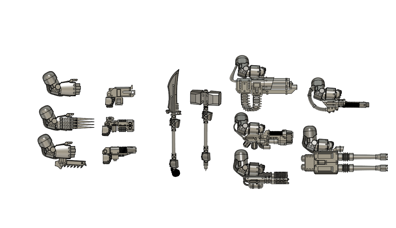 Weapons.png Fichier STL Pack d'armes de la Rissole Tartique・Design pour imprimante 3D à télécharger, Craftos