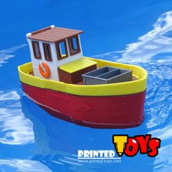 Preview1.jpg Free 3D file Small fishing boat - floating toy for kids・3D printable model to download