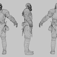 Wireframe.png Kratos Golden Armor Lowpoly RIgged