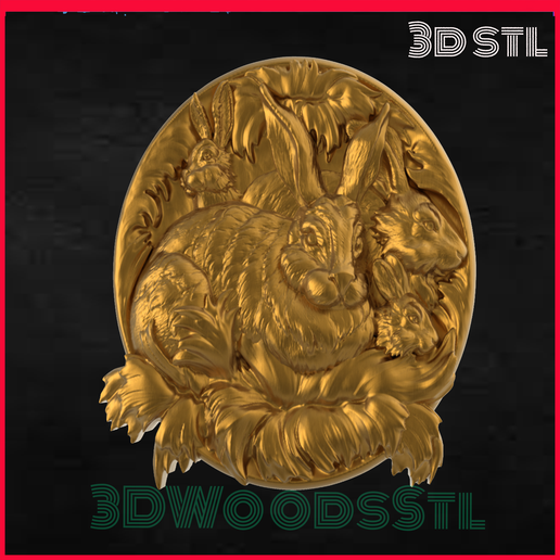 🪵 rabbit,3D STL MODEL, CNC ROUTER ENGRAVER, ARTCAM, ASPIRE, CNC FILES ...