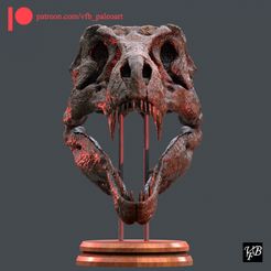 quadrato_artstation-copia.jpg Fichier 3D Crâne de tyrannosaure rex pour l'impression 3D・Design imprimable en 3D à télécharger