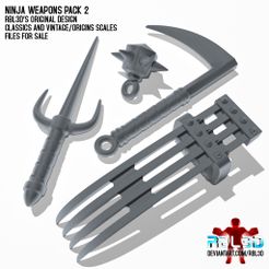 RBL3D_ninja_weapons1.jpg Datei OBJ Ninja weapons for action figures pack 2 herunterladen • Modell für den 3D-Druck, RBL3D