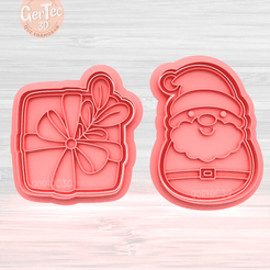 1.1079.png Файл STL PAPA NOEL + GIFT BOX SANTA CLOUS Резак для печенья со штампом / Резак для печенья・Модель 3D-принтера для скачивания