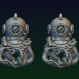 38.png Diving helmet with octopus