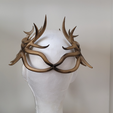 WIREFRAME_1200_1200_6-2.png Regal Antler Crown 3D Print Model for Cosplay & Home Decoration
