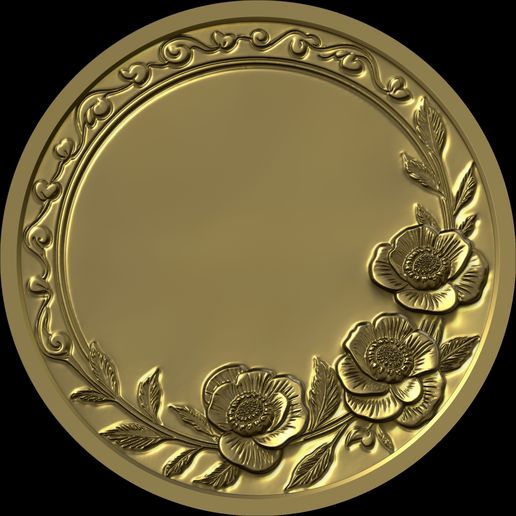 Blossom-Harmony-Relief-Floral-Decorative-Medallion-No2-1.jpg Blossom Harmony Relief - Floral Decorative Medallion No2 STL file for 3d printing or CNC