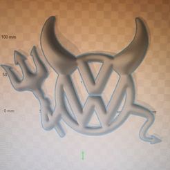 VW-Devil-Horns.jpg Télécharger fichier STL Badge cornes de diable VW Volkswagon • Objet à imprimer en 3D, Animeng