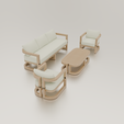 7.png 1/12 Scale STL File, Dollhouse Garden Sofa Set