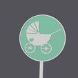 stroller.jpg Baby Shower Cupcake Topper - stroller