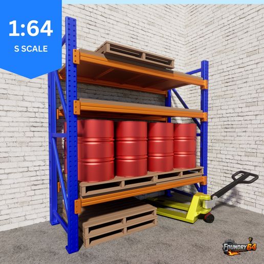 ACC-07_Industrial_Pallet_Racking_Hero_Render_1.jpg 1:64 Industrial Warehouse Diorama Bundle