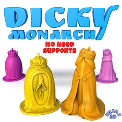 dickyMonarch.jpg STL-Datei Dicky & Pussy Monarch・3D-druckbares Modell zum herunterladen