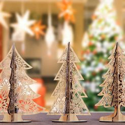 il_1140xN.3448509450_fheo.jpg Fichier 3D Arbres debout Flocon de neige de Noël Svg Digital 1/8" Craft Modèles à suspendre Cricut Glowforge | SVG, DXF, AI・Idée pour impression 3D à télécharger