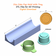 02.png 2" Disc Cake Pop Mold with Tray, Cutter and Embosser | 2 Inch Round Cake Pop Maker STL Files for 3D Printing
