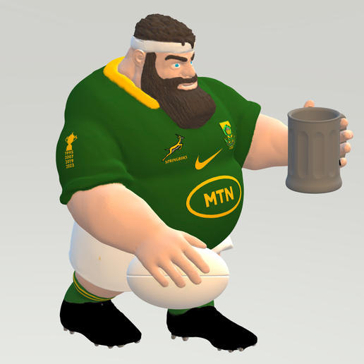 🏉 Joe Rugby - Springbok・ STL File for 3D printing・Cults