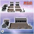 2.jpg Set of two Asian buildings with large paved courtyard and stone wall (18) - Asian Asia Oriental Angkor Ninja Traditionnal RPG Mini