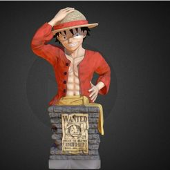 Screenshot_4.jpg 3D file Bust One Piece Luffy・3D printing template to download