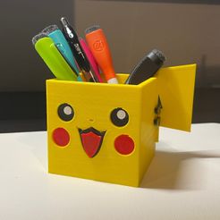 1.jpg 3D file Cute Pikachu Pokemon Planter/Pencil Holder・3D printing idea to download