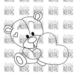 oso-corazon.jpg Archivo STL cortador galleta oso tierno corazon・Diseño para descargar y imprimir en 3D