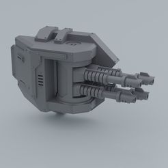 Render1.jpg 3D file Quad Laser Cannon Armoured Sponson・3D printable model to download