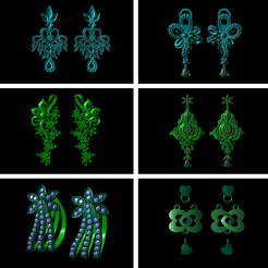 Untitled-1.png 3D file Long Earring Women Diamond 3dm STL Print File Earring・3D printable model to download