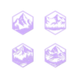 hexagon-mountains_wall_art.stl Sechseck-Berg Wandkunst-Set