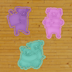 1.png STL-Datei COOKIE CUTTER Liebe Welpen 2・Modell für 3D-Drucker zum Herunterladen