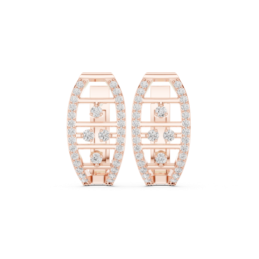 Geometric Diamond Frame Earrings Jewelry 3D Rendering