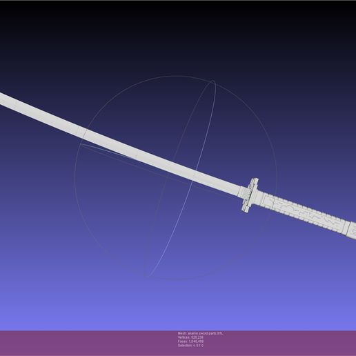 meshlab-2022-01-14-07-10-25-91.jpg STL file Akame Ga Kill Akame Sword And Sheath Printable Assembly・Template to download and 3D print, julian-danzer