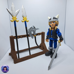 Viking02.png Archivo 3D Vikingo - Con armas y estante・Idea de impresión 3D para descargar