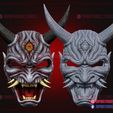 Dead_by_daylight_the_oni_mask_3d_print_model_09.jpg The Oni Samurai Mask - Japanese Kitsune - Halloween Cosplay Mask - Premium STL Files