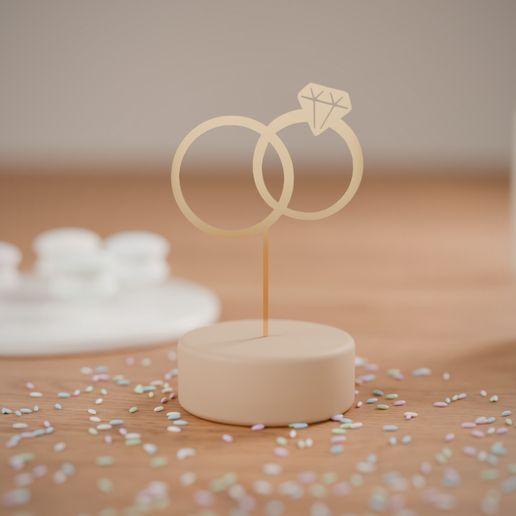 Wedding Rings Cake Topper