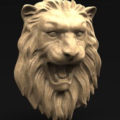 Lion_Relief_01_KEY.jpg Download free OBJ file Lion Relief 3D Model • 3D printing model, DavidG7