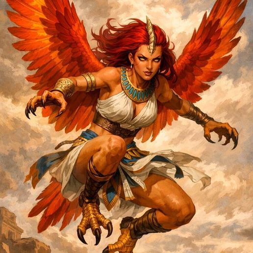 Harpy Queen: Predator of the Skies (3D Printable Fantasy Miniature) /