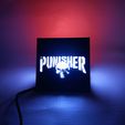 PARED-PUNISHER-ENCENDIDA.jpg Triangular USB table lamp with Gears of War, The punisher, UNSC, SHIELD theme
