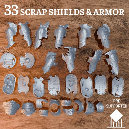 🎲 Scrap Shields and Armor・ 3D File for 3D printing・Cults