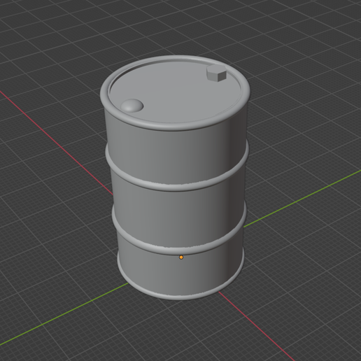 1/24 Scale 55-Gallon Drum (Solid) - Realistic Industrial Diorama Prop